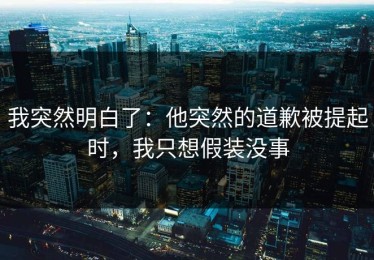我突然明白了：他突然的道歉被提起时，我只想假装没事