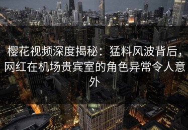 樱花视频深度揭秘：猛料风波背后，网红在机场贵宾室的角色异常令人意外