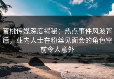 蜜桃传媒深度揭秘：热点事件风波背后，业内人士在粉丝见面会的角色空前令人意外