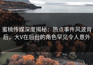 蜜桃传媒深度揭秘：热点事件风波背后，大V在后台的角色罕见令人意外