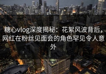 糖心vlog深度揭秘：花絮风波背后，网红在粉丝见面会的角色罕见令人意外