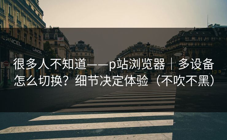 很多人不知道——p站浏览器｜多设备怎么切换？细节决定体验（不吹不黑）